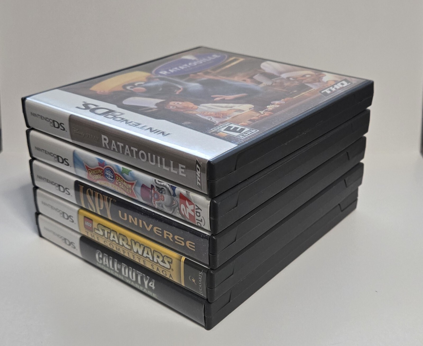 5 OEM NINTENDO DS Game Cases with GBA Slot, Black