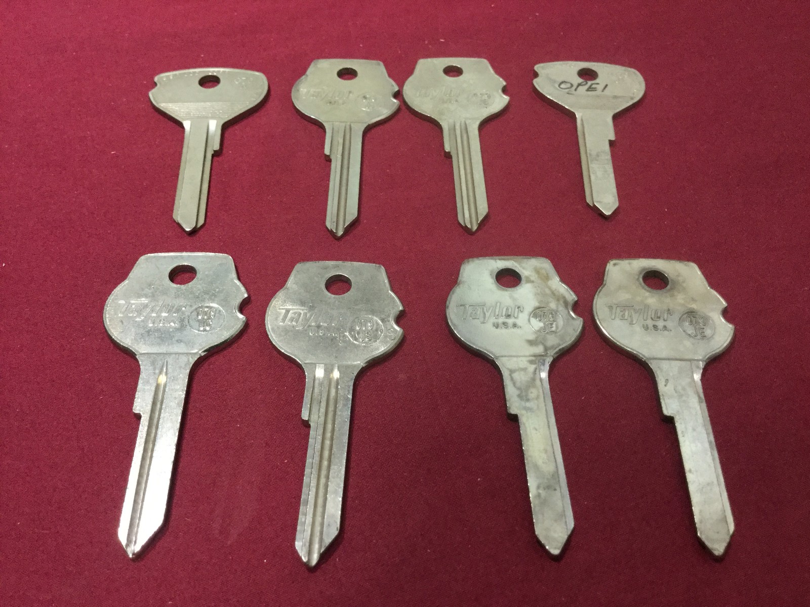 Opel O79JB, O79JE, OP11, Key Blanks by Taylor & ESP, Set of 8 - Locksmith