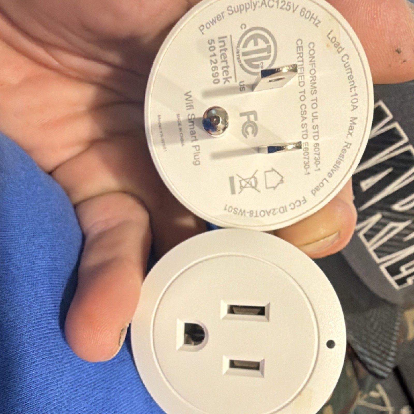 Wi-Fi Smart Plug, App-Controlled Smart Socket, 1 Outlet 125V 10A White