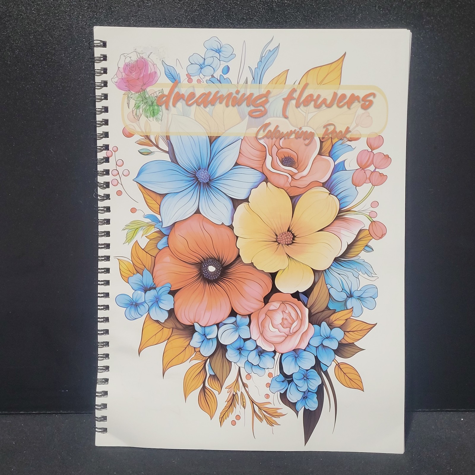 Dreaming Flowers Adult Coloring Book  Wire Bound 11.25" X 8.25"