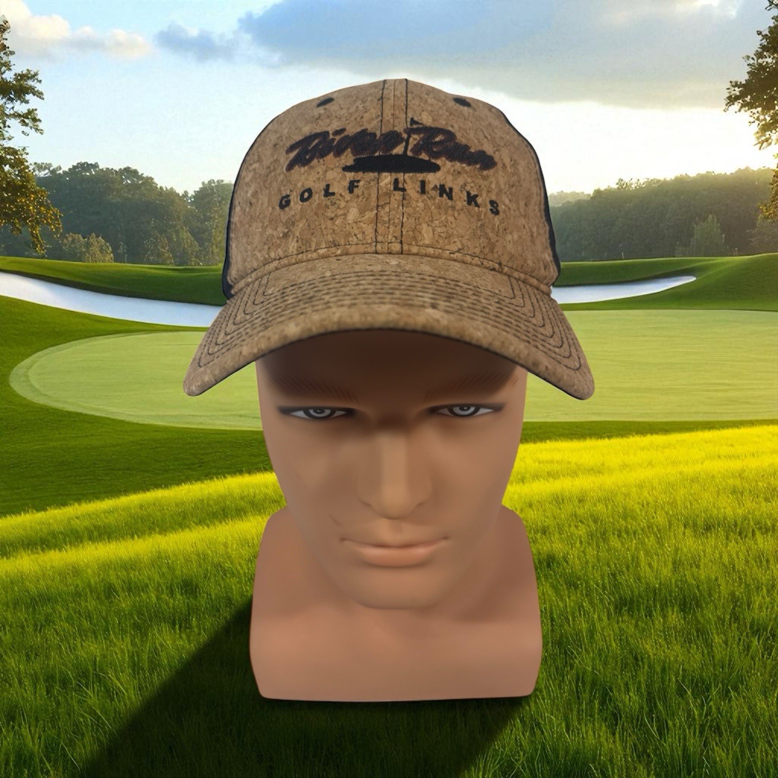River Run Golf Club Hat One Size Black Strapback Cap Emboirered