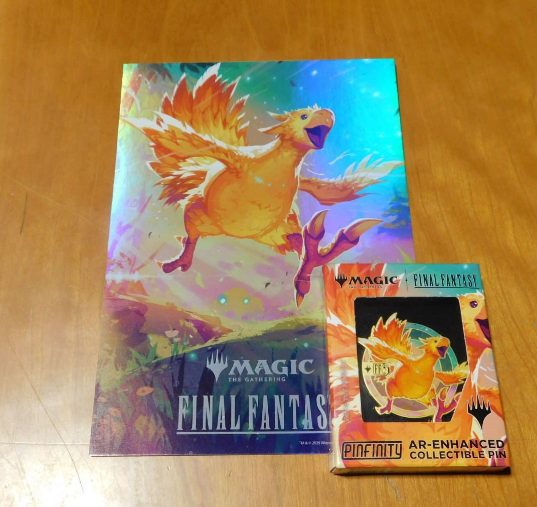 MTG Final Fantasy Chocobo Pinfinity AR-Enhanced Promo Pin and Mini Poster