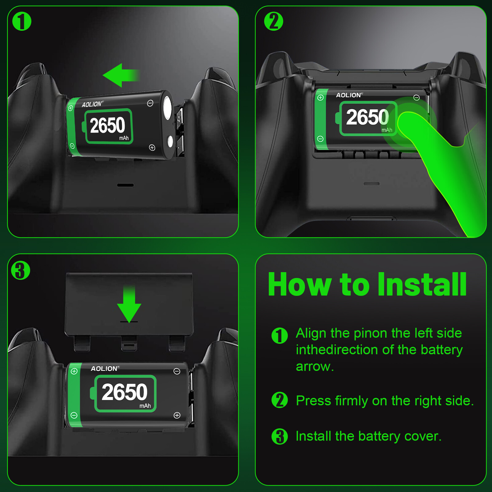 New For Microsoft Battery For Xbox One Wireless Controller 2650mAh Rechargeable