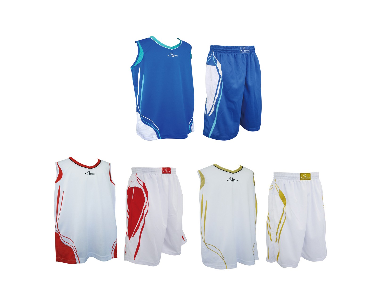 White Men's Basketball Uniform - Swish 2-Piece Jersey Pockets Shorts Bike