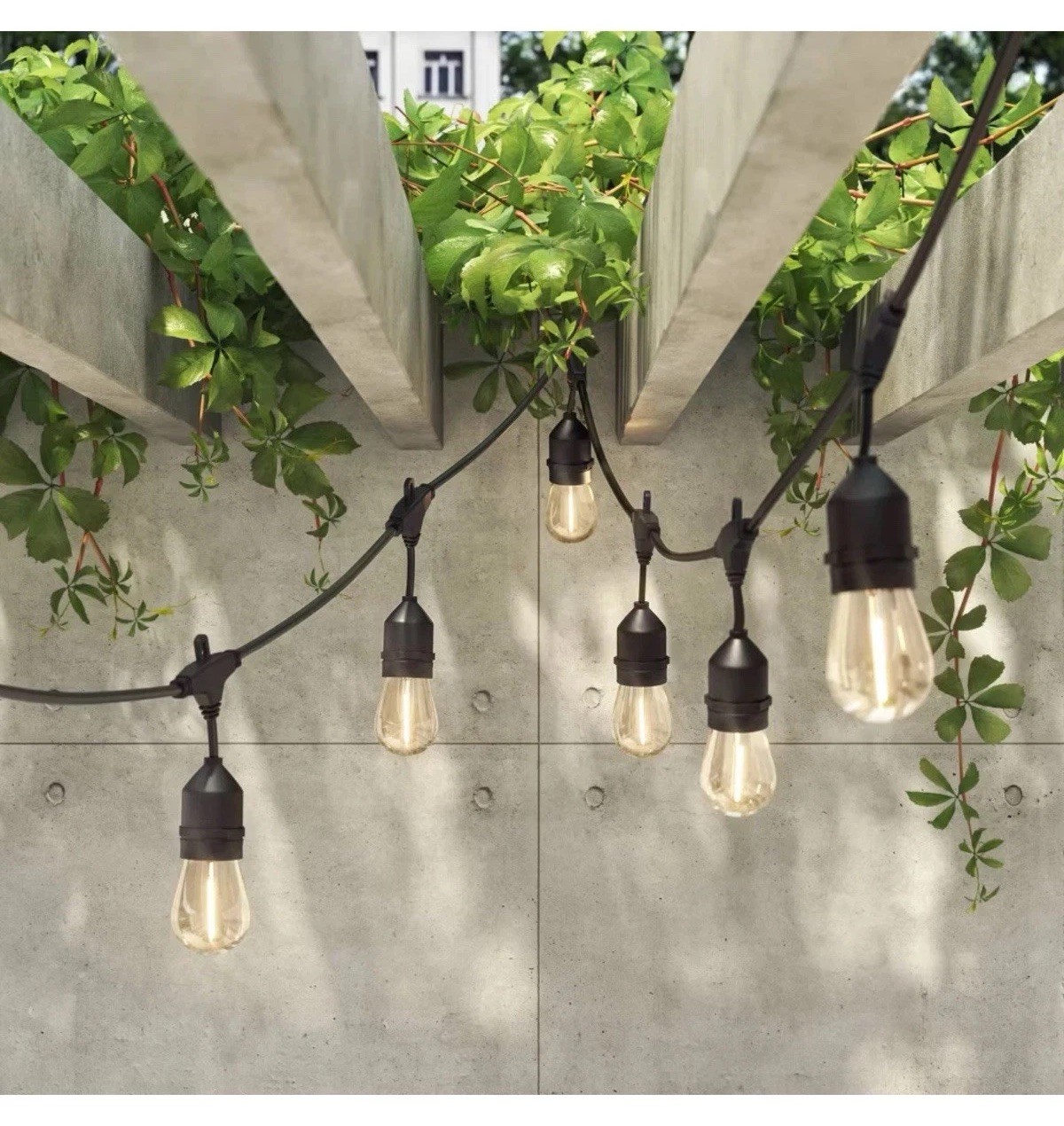 Threshold 10ct LED Drop Indoor Outdoor Café String Lights Clear Bulbs Black Wire
