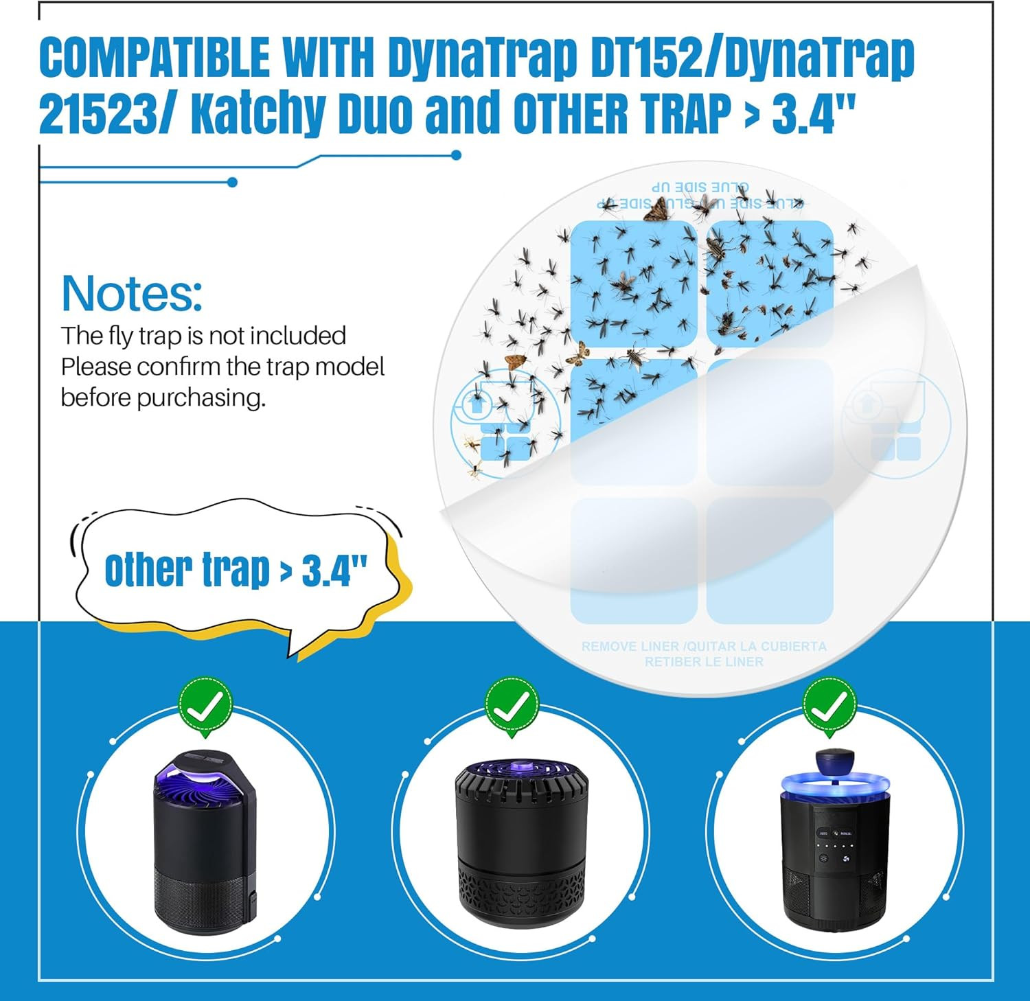 Qualirey 20 Pack Replacement Glue Cards, Compatible with Dynatrap Dt152/Dynatrap