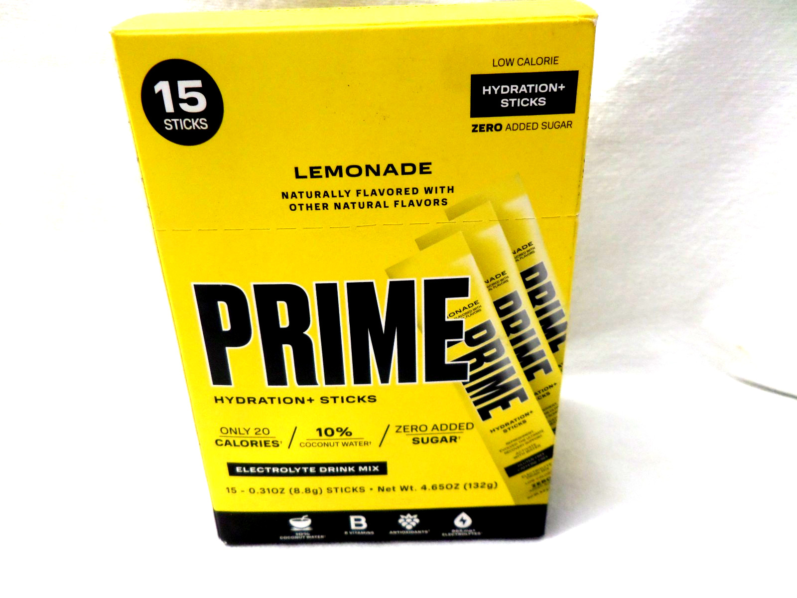 Prime Low Calorie Lemonade Electrolyte Hydration Sticks 15 Count
