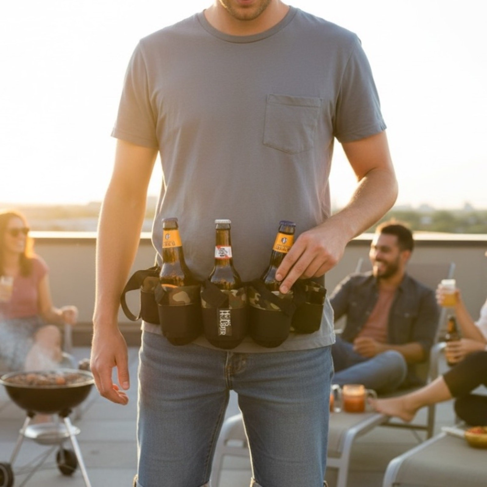 Hops Holster 12 Pack Beer Bottle-Can Adjustable Holster Belt