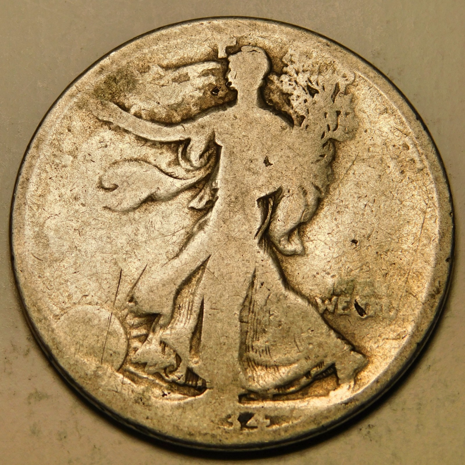 1934 D Walking Liberty Half Dollar 90% Silver   "As Pictured - Not Cleaned"