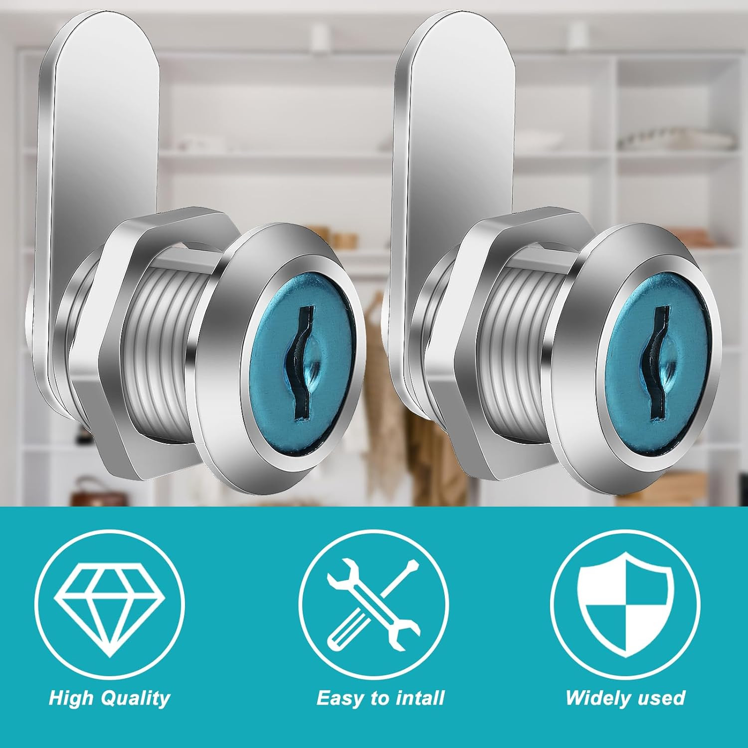 2 PCS Mailbox Locks, Mailbox Lock 16 mm, Comes with 4 Different Lock Plates, Sec