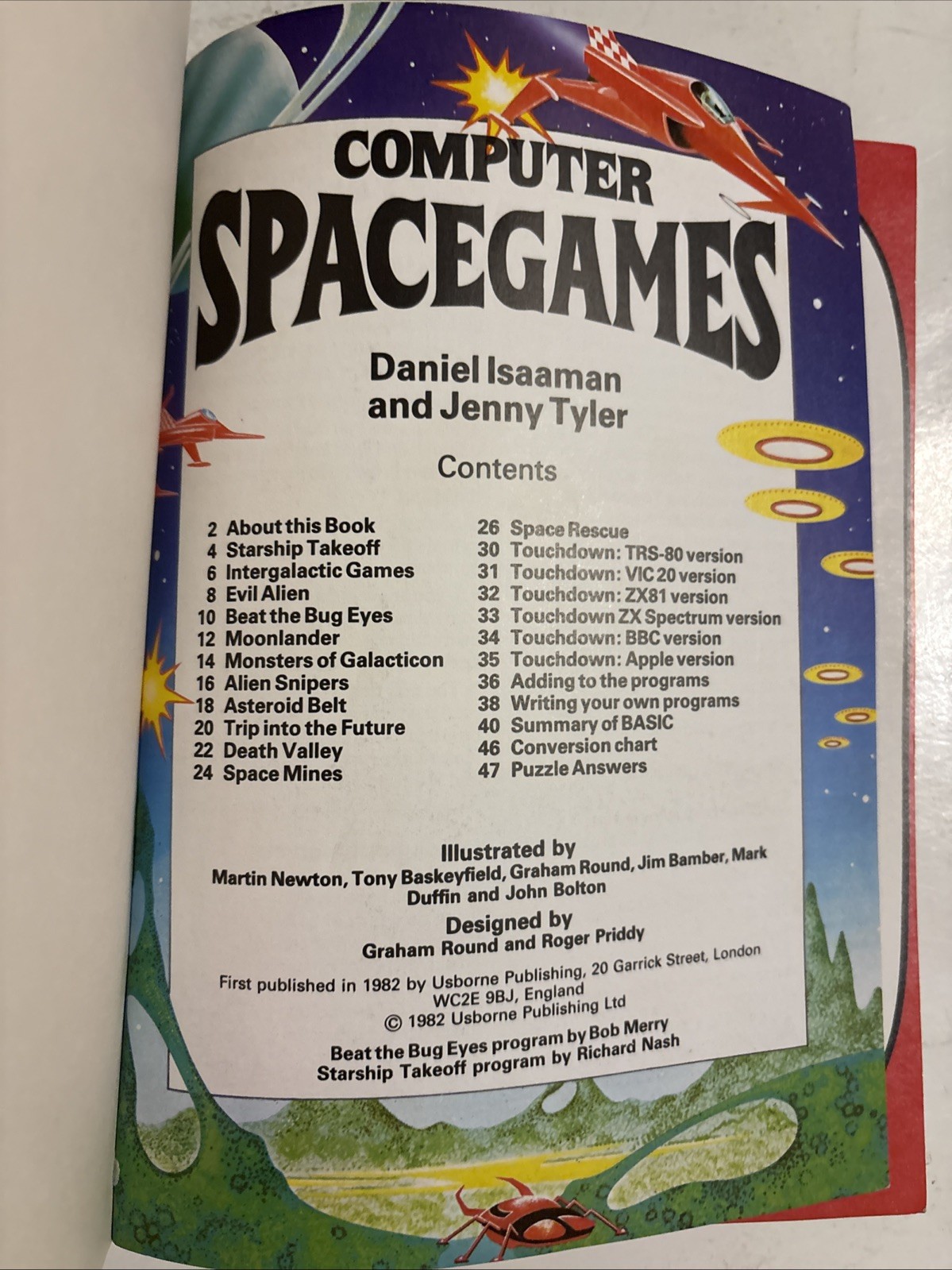 RARE Vtg Computer Spacegames Program Book TRS-80 BBC Apple Usborne 1982 BASIC