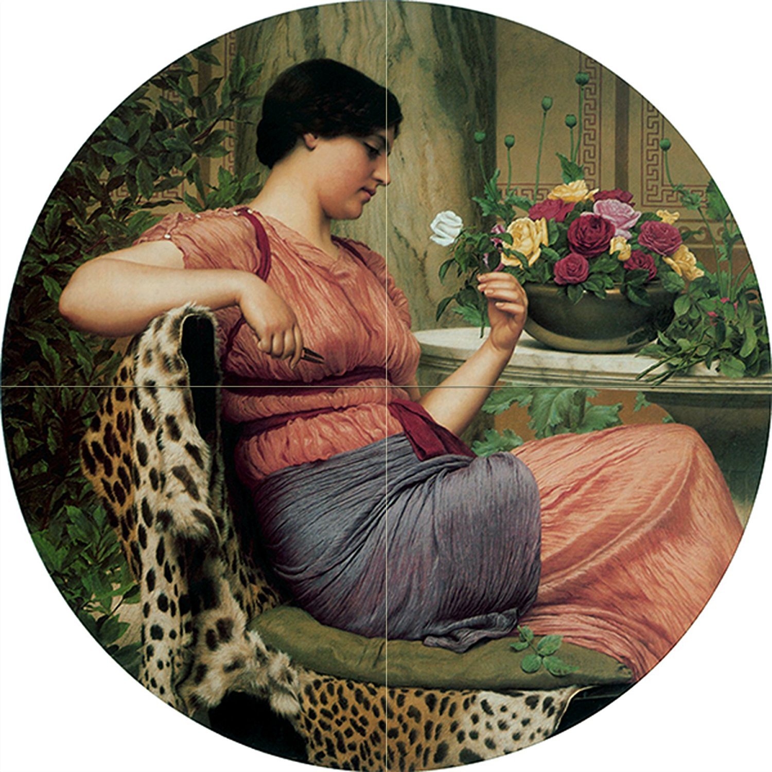 The Time of Roses J. Godward woman girl Tile Mural Backsplash Art Marble Ceramic
