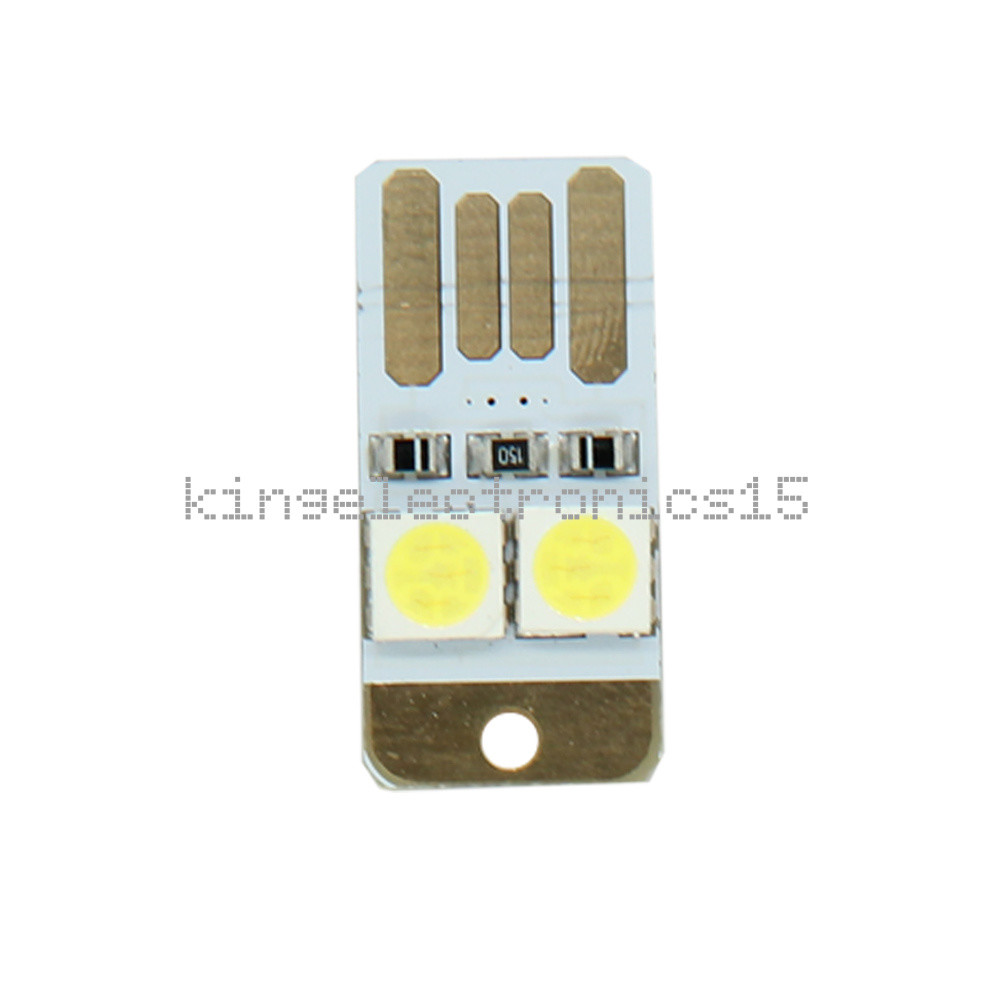 2Pcs Portable Double Sided Pluggable USB LED Night Light Power Supply Lamp White