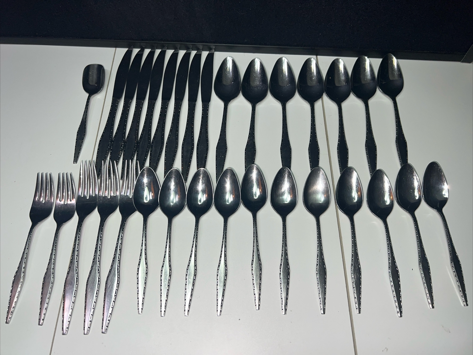 Vintage MCM Regent Stainless Japan Flatware Angular Edged Geometric Lot
