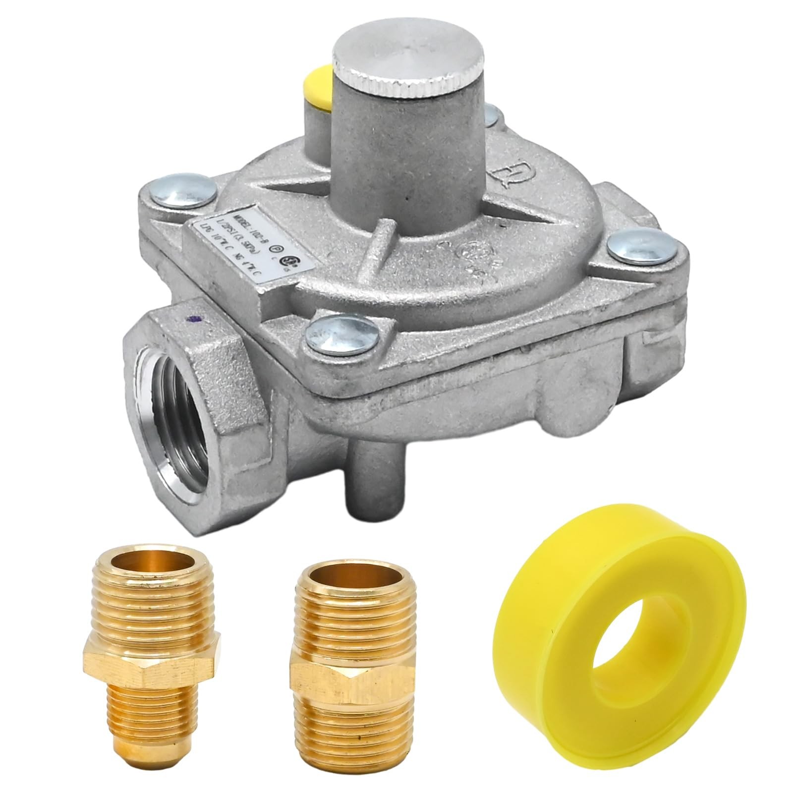 1/2 Gas Pressure Regulator 2 Brass 1/2 NPT, Liquefied Propane Natural NG LPG