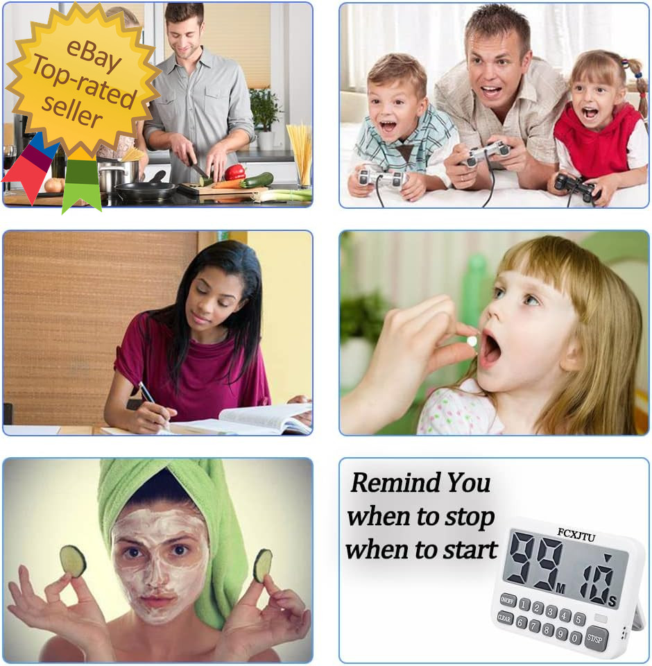 Digital Kitchen Timer, Large Display Countdown/Up Timer with Digits Directly Inp