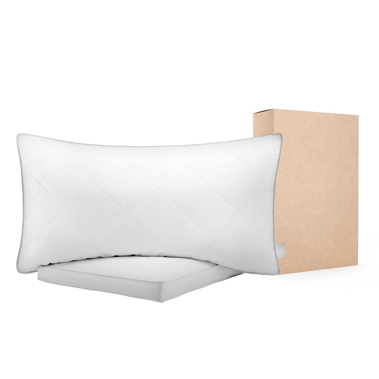 Uimoso Queen Size Goose Down Pillows - Set of 2 for Comfortable Sleep