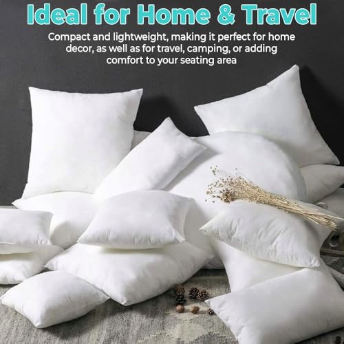 18 x 18 Throw Pillow Insert - Pack of 2 White, Down 18x18 Inch (Pack of 2)
