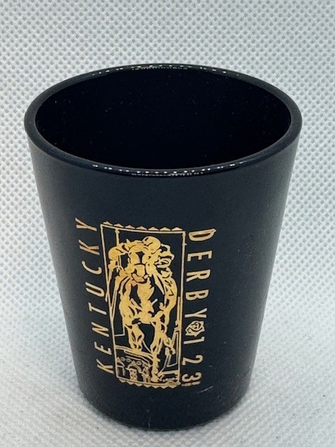 KY Derby 123 Standard Black Shot Glass Churchill Downs 1997