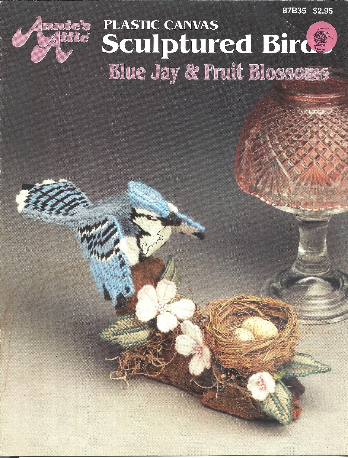 Blue Jay & Fruit Blossoms Annie's Attic Plastic Canvas Pattern 87B35