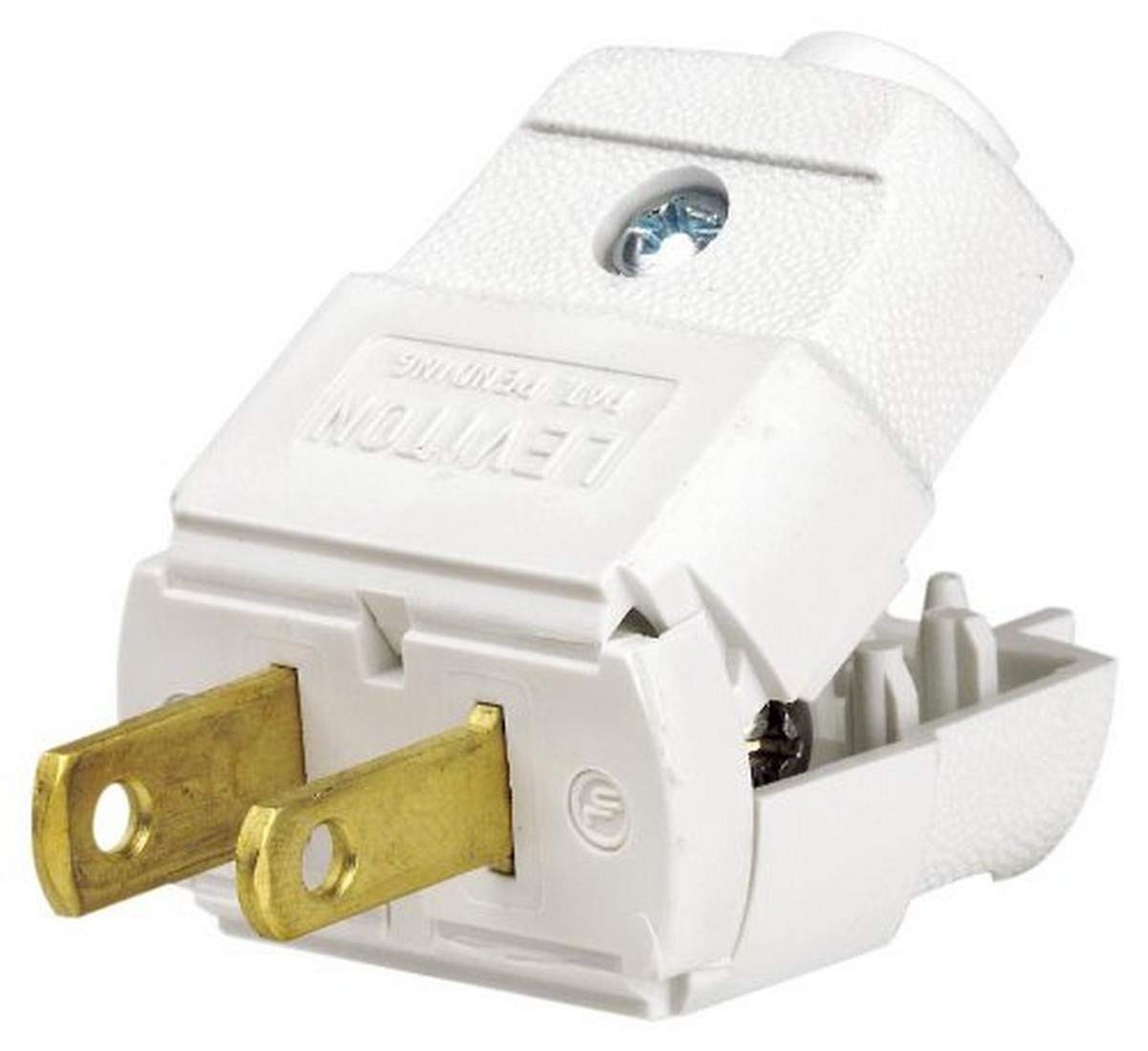 Leviton 15 Amp, 125 Volt, NEMA 1-15P, 2P, 2W, Plug, Straight 1 Pack, White