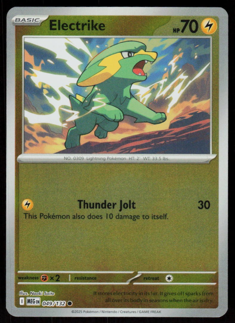 Electrike 049/132 Common Mega Evolution Pokemon Reverse Holo Near Mint