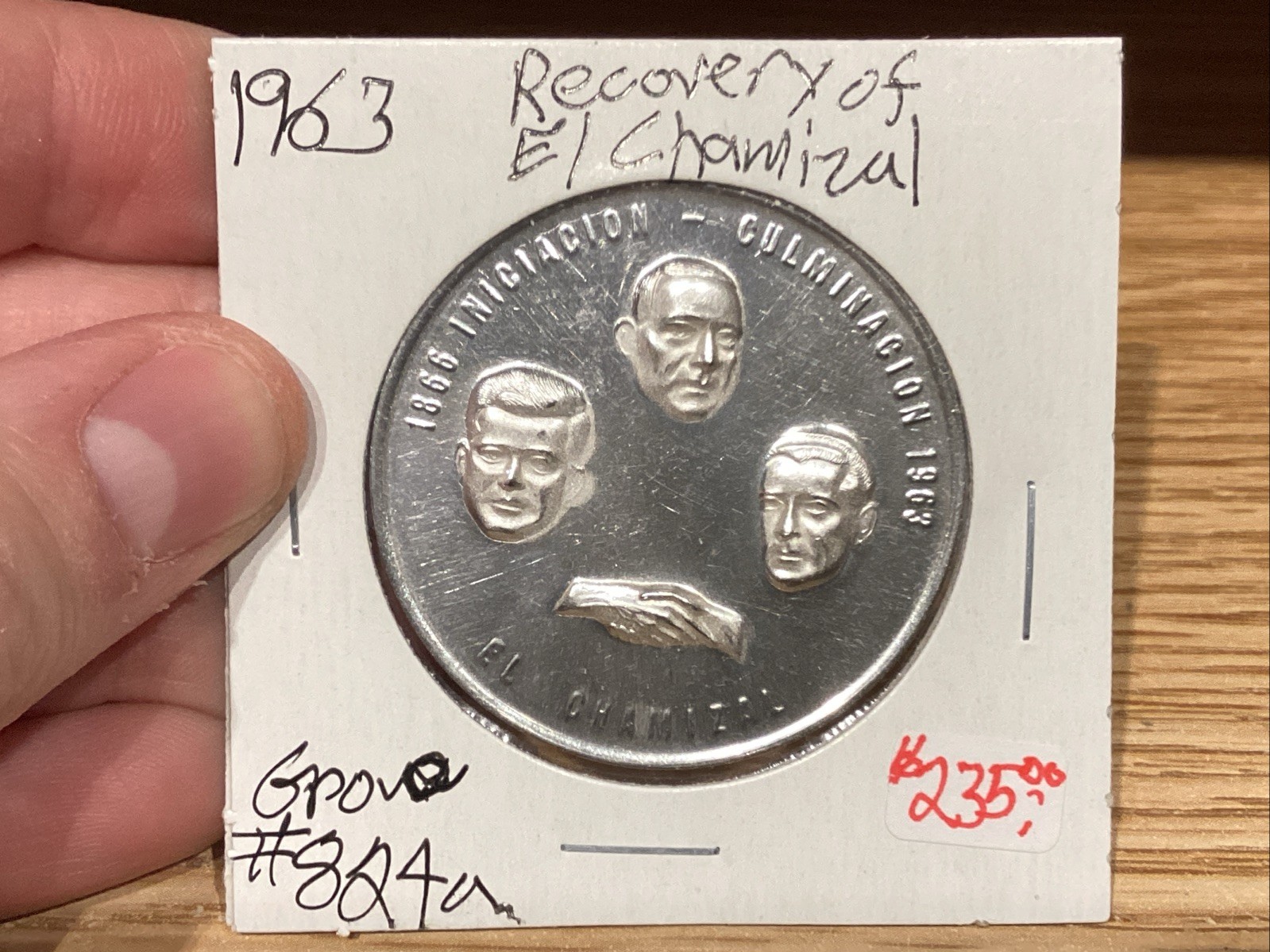 Mexico Mint Medal Silver Grove 824A 1963 Recovery Of Chamizal Large Size