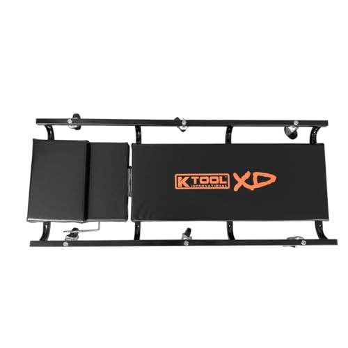 XD74962 40" Metal Creeper with Adjustable Headrest, Fully Padded, Epoxy