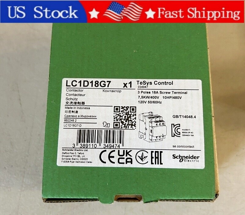 LC1D18G7 1PCS Brand New Schneider LC1D18G7 Contactor US Sotck  Fast delivery