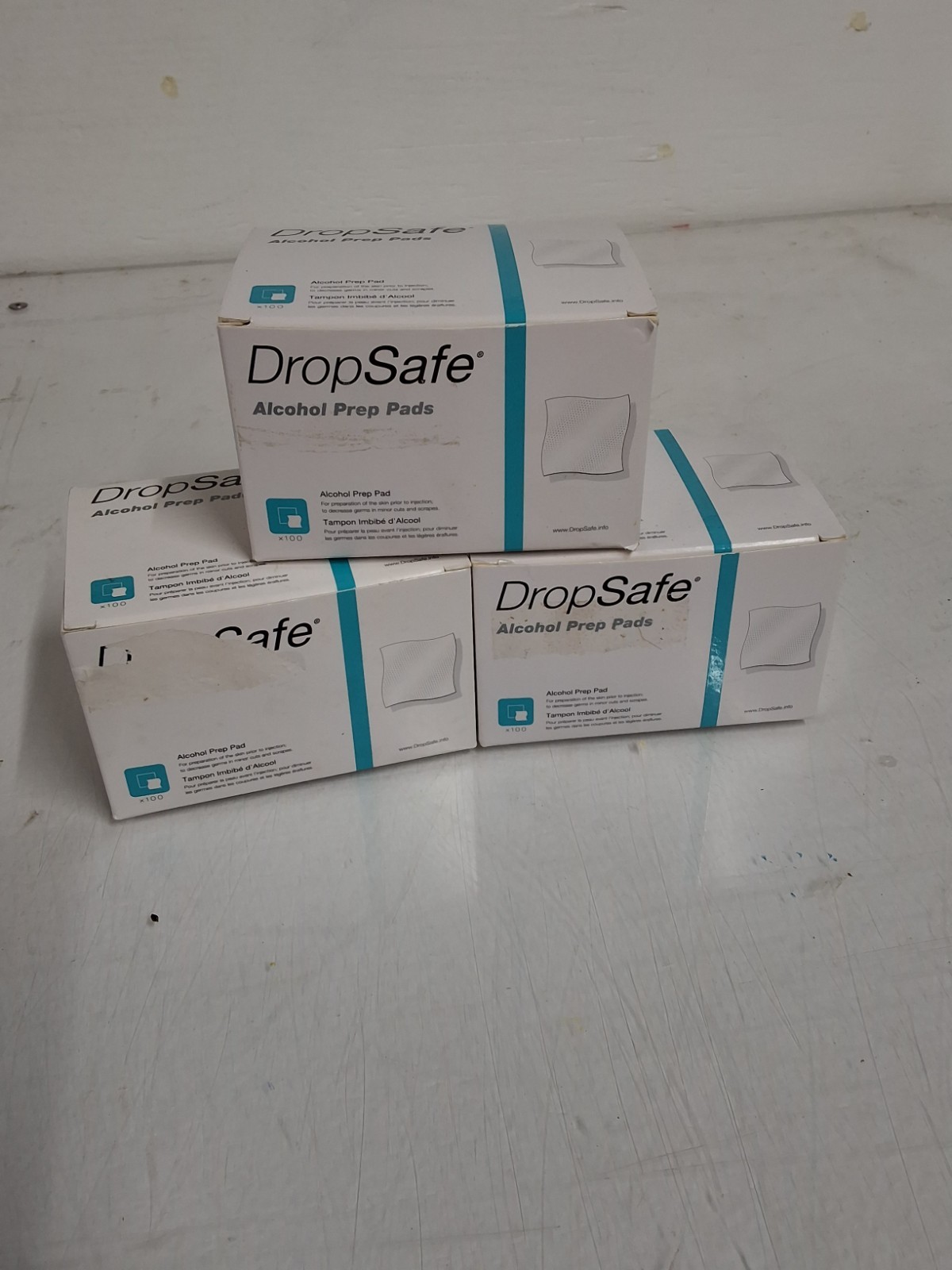 Drop Safe Alcohol Prep Pads 3 Boxes (300 Alcohol Pads)