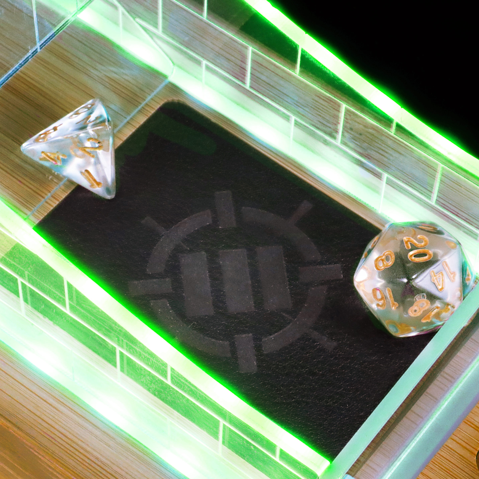 LED Dice Tower with 7pc Dice Set for RPG Games - 7pc Dice Set, LED Dice Roller