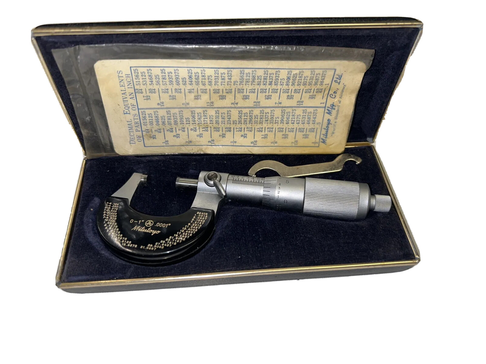 MITUTOYO 102-124 OUTSIDE MICROMETER RANGE: 0-1"