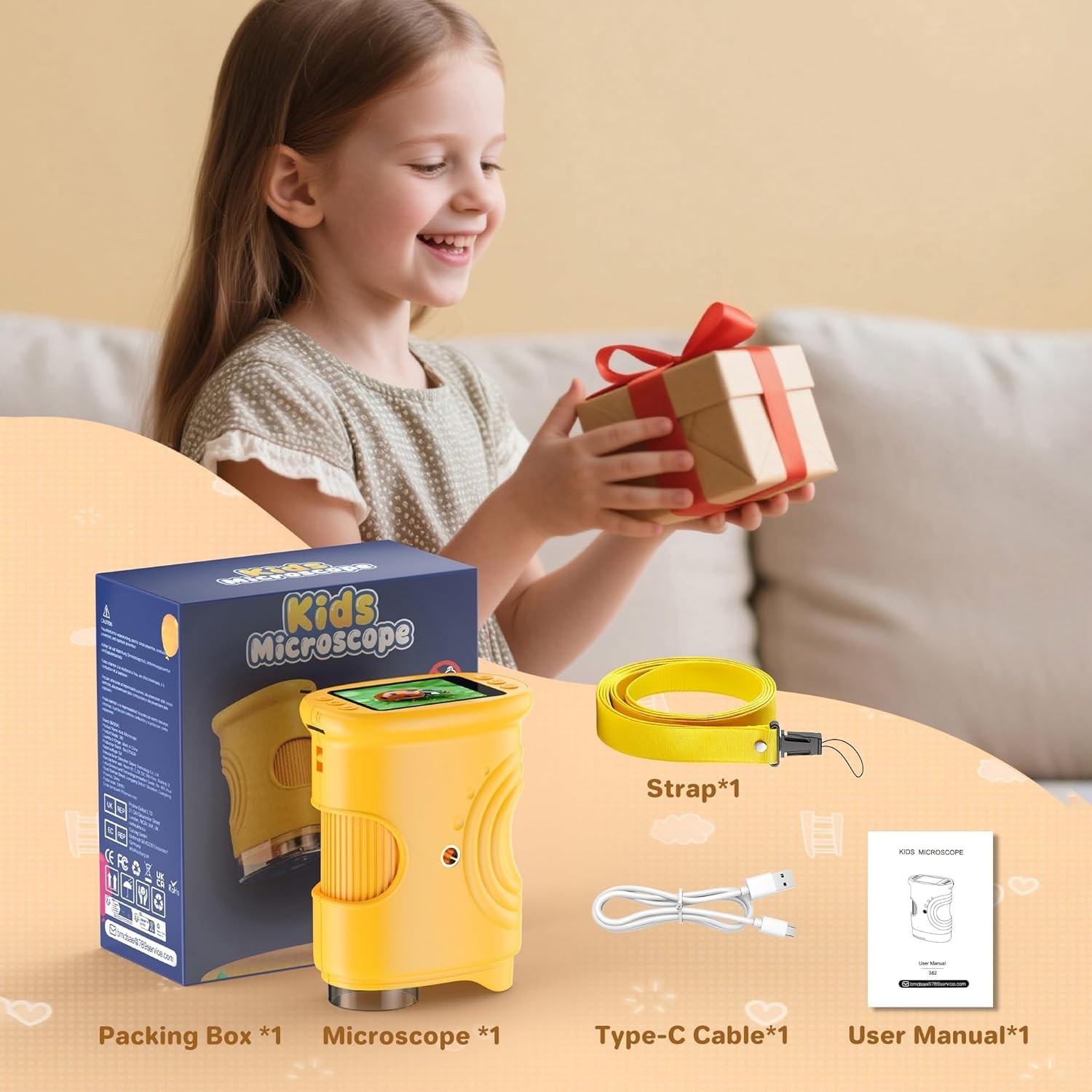 1000X Handheld Digital Microscope for Kids: Pocket Microscope with 2.0" IPS Scre