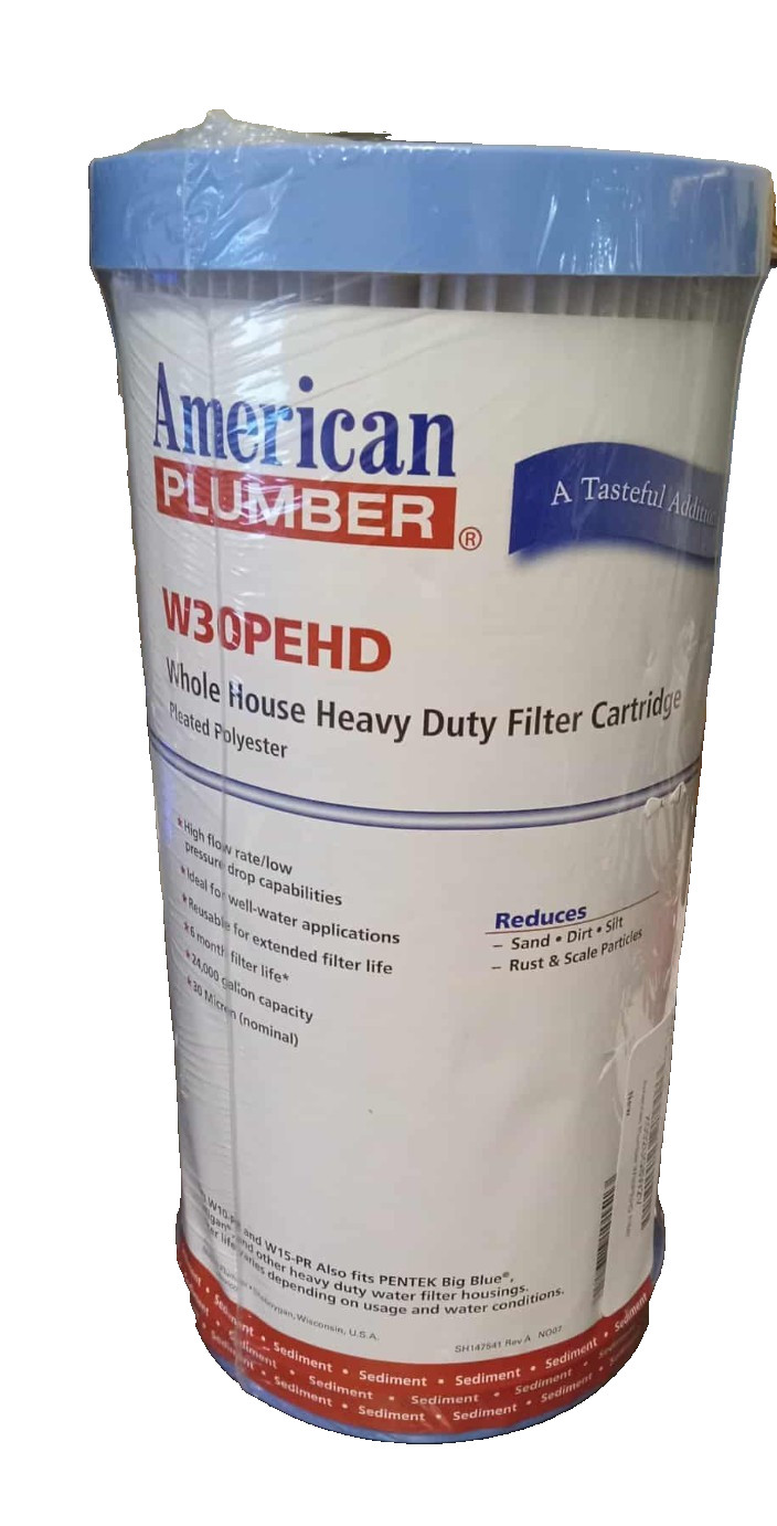 American Plumber W30PEHD 30 Micron Whole House 9.5 x 4.5 Pleated Sediment Filter