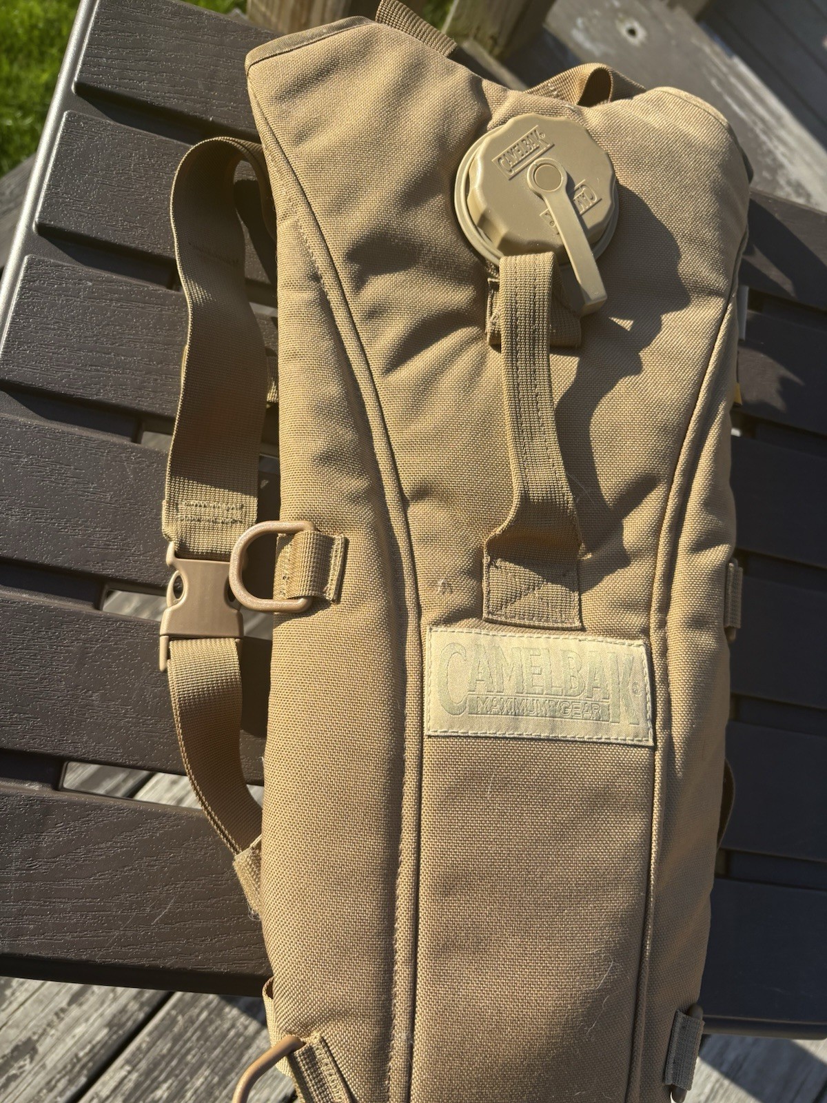 CamelBak Maximum Gear Tan Nylon Hydration Pack Backpack, Adjustable Straps