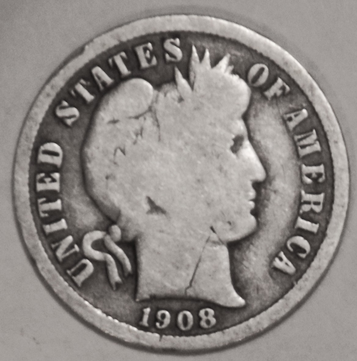 1908 D Barber Dime - Good - #5848-326