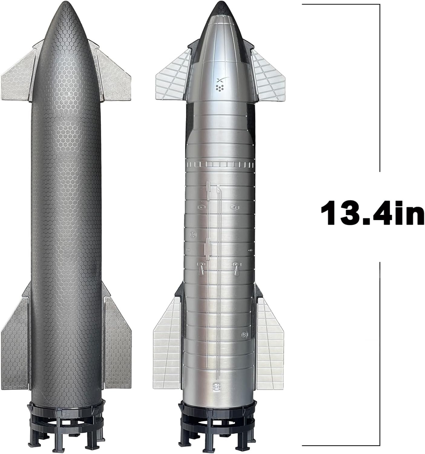 1:144 Scale Spacex Starship Model 13.43In Height Durable Plastic Material, Inclu