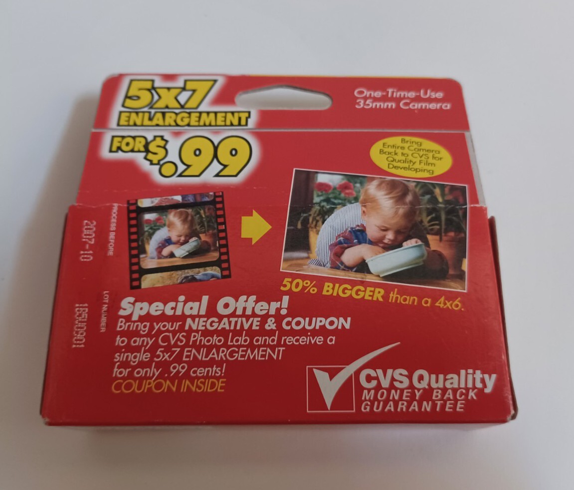 CVS Power Flash Blue All Purpose One Time Use Camera 35mm Process Before 2007-10
