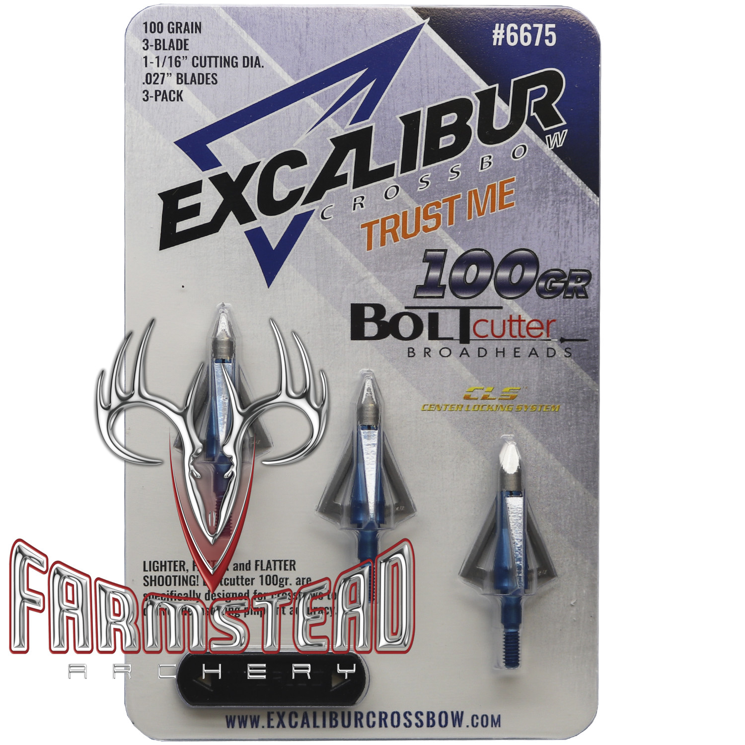Excalibur Crossbow Boltcutter Broadhead 100 gr. 3-Blade 1 1/16" (3 Pack) #06675