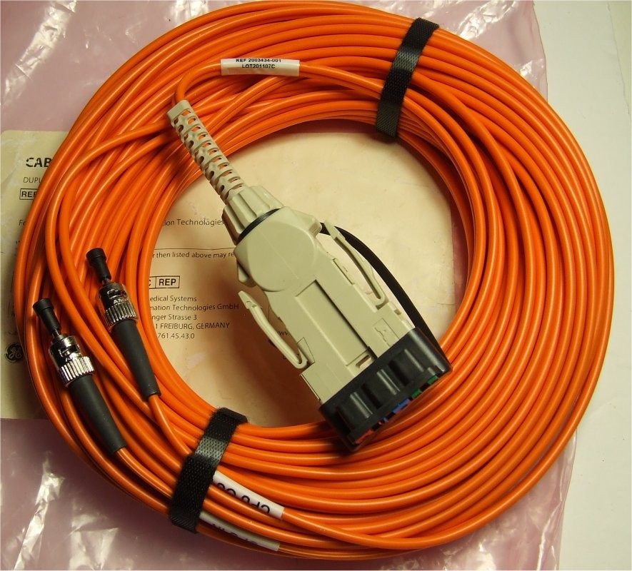 NEW GE Healthcare REF 2003434-001 Fiber Optic Cable ST to FDDI Duplex 75 ft.
