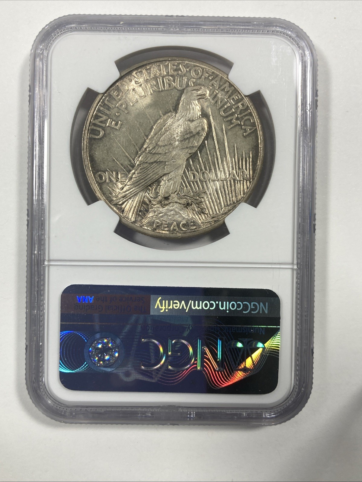 1921 Peace Silver Dollar 1.00. NGC MS62.