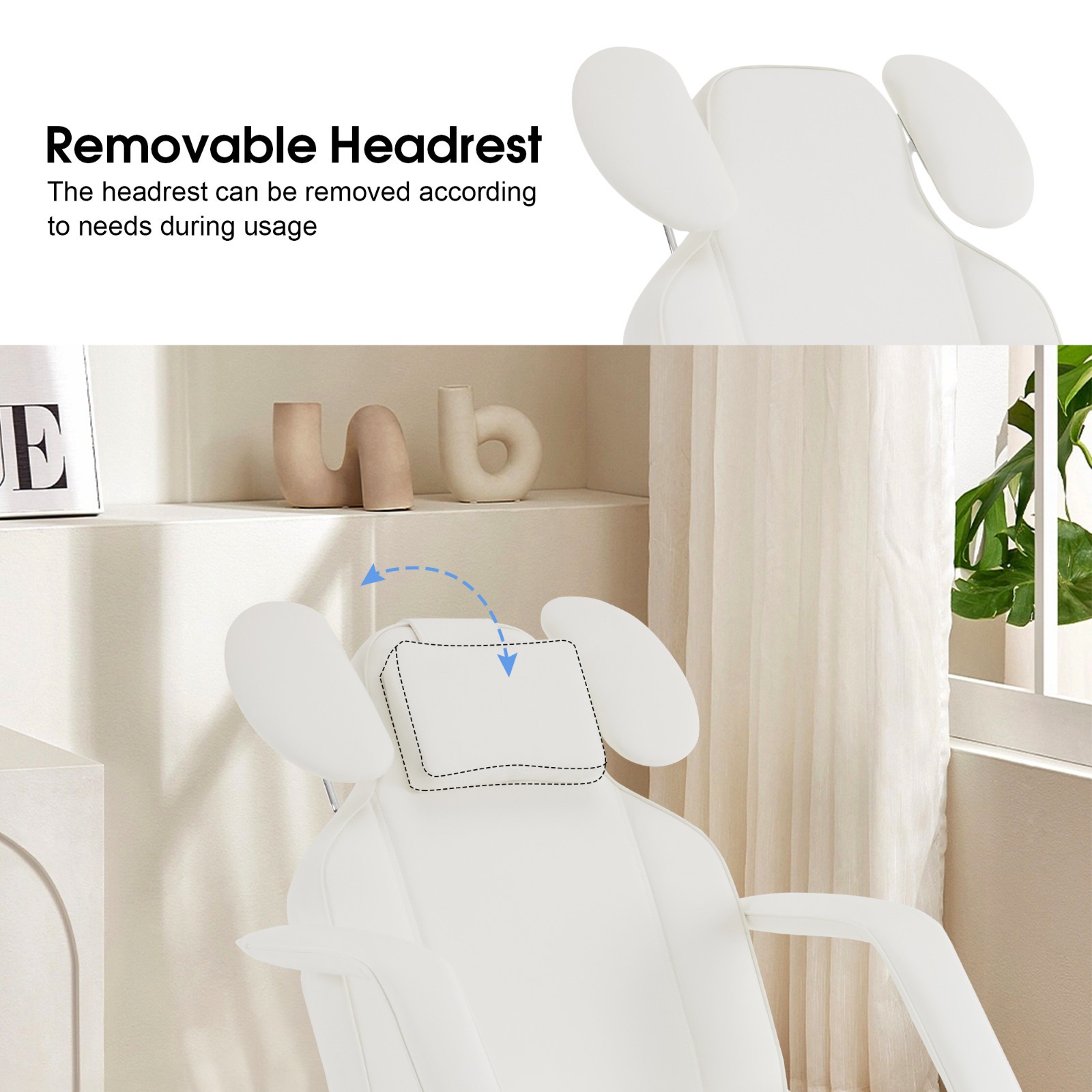 Adjustable esthetician Facial Bed with Storage, Removable Headrest Massage Table
