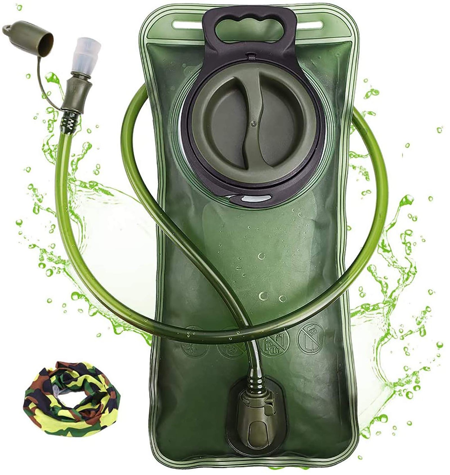 Hydration Bladder, 2L Water Bladder for Hiking Backpack, BPA-Free Leak Proof ...