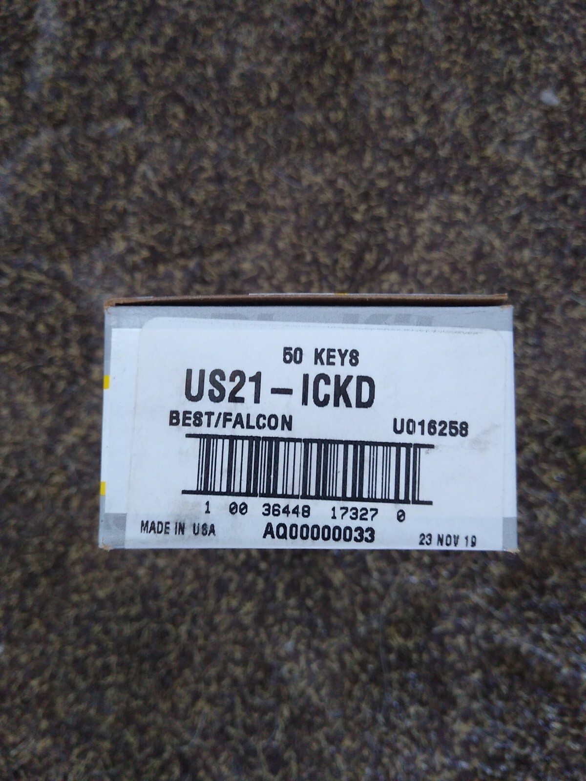 50-PACK US LOCK US21-ICKD Blank Keys for Locksmiths Locks Brass New in Box