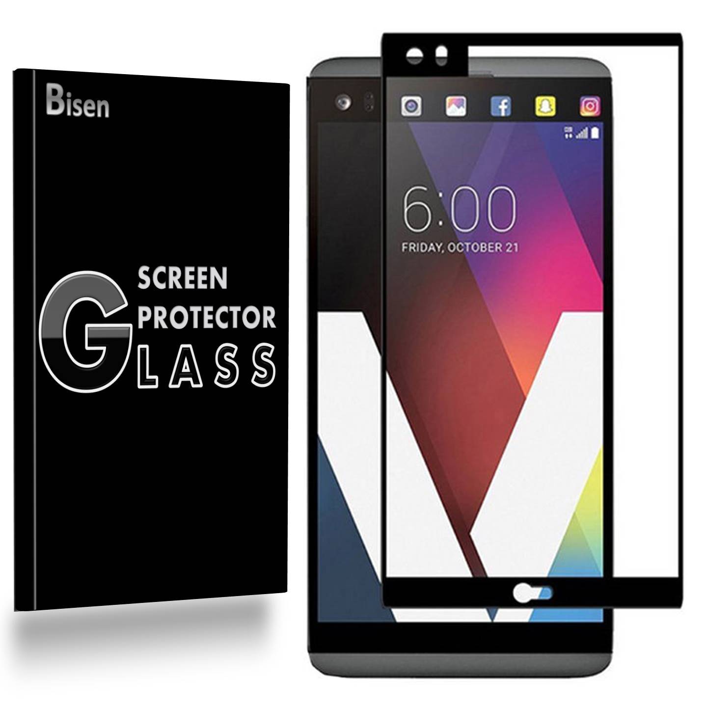 LG V20 (2016 Release) [BISEN] Tempered Glass FULL COVER Screen Protector Guard