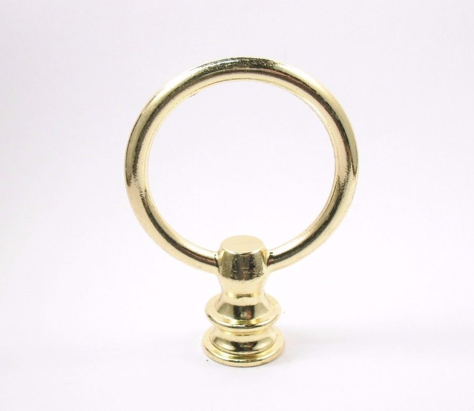 Lamp Finial Brass Plated Loop Fits Lamp Pipe  3/8"  1/8ip  and 1/4-27   #28P