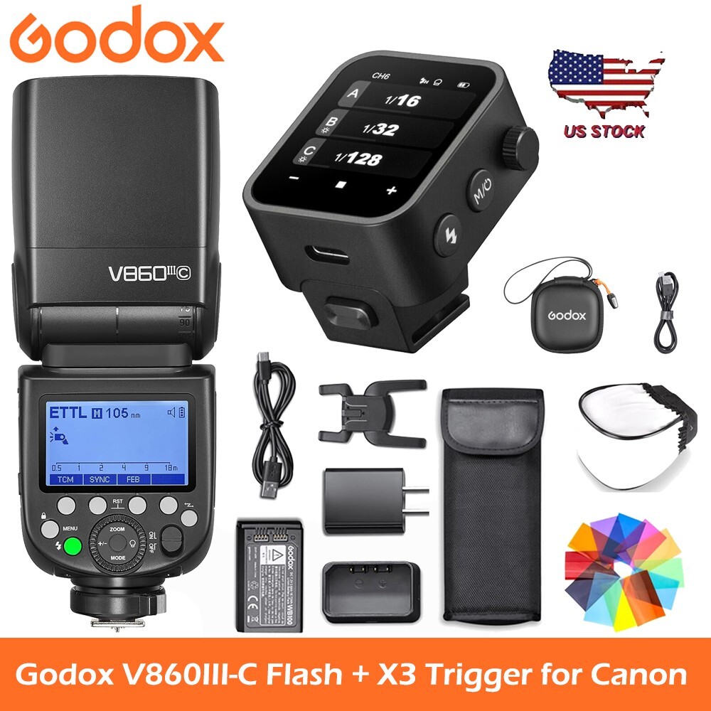 Godox V860III-C 2.4G TTL Flash Light Speedlite + X3-C Trigger For Canon Cameras