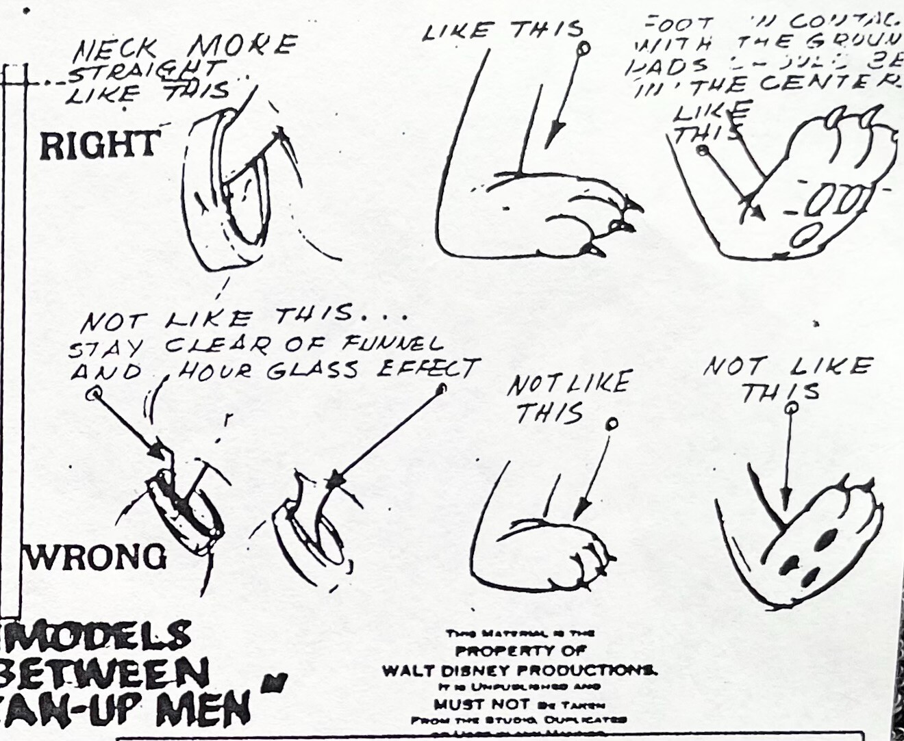 PLUTO Disney ANIMATION Model Sheet PHOTOCOPY FOR "IN BETWEEN AND CLEANUP MEN" 2