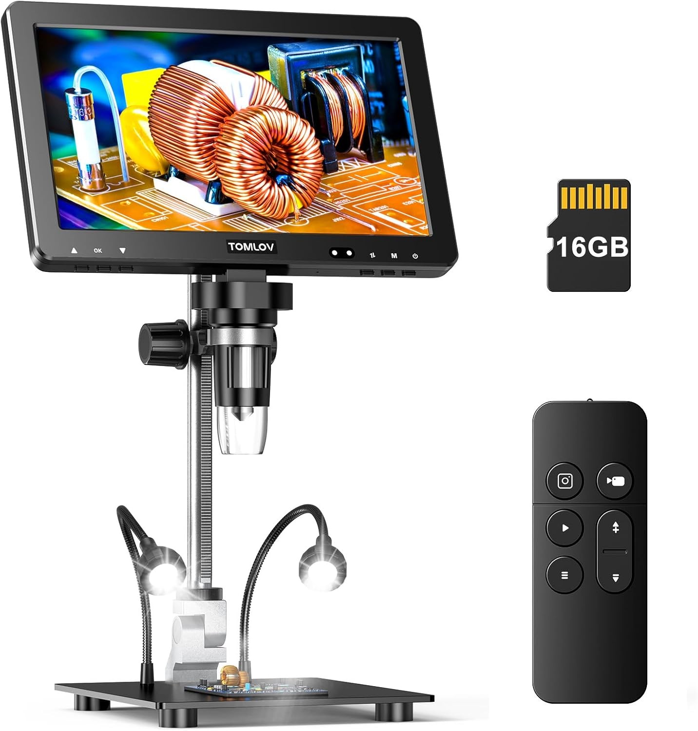 IPS Screen Coin Microscope TOMLOV 1500X 20MP 10.1"