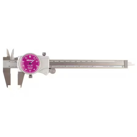 Mitutoyo 505-742-52J Dial Caliper, 6 In, Purple, 0.100/Rev